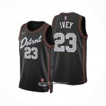 Camiseta Detroit Pistons Jaden Ivey #23 Ciudad 2023-24 Negro