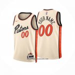 Camiseta Detroit Pistons Personalizada Ciudad 2024-25 Amarillo