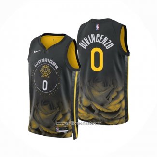 Camiseta Golden State Warriors Donte Divincenzo #0 Ciudad 2022-23 Negro