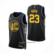 Camiseta Golden State Warriors Draymond Green #23 Ciudad 2021-22 Negro