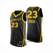 Camiseta Golden State Warriors Draymond Green #23 Ciudad Autentico 2023-24 Negro