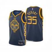 Camiseta Golden State Warriors Kevin Durant #35 Ciudad 2018-19 Azul