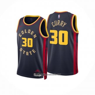 Camiseta Golden State Warriors Stephen Curry NO 30 Ciudad 2024-25 Azul