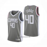 Camiseta Los Angeles Clippers Ivica Zubac #40 Earned 2020-21 Gris