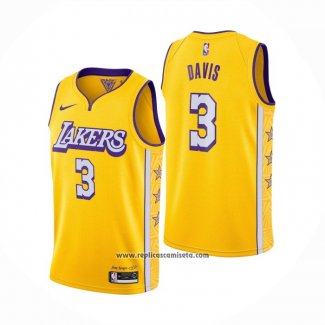 Camiseta Los Angeles Lakers Anthony Davis #3 Ciudad 2019-20 Amarillo