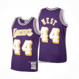 Camiseta Los Angeles Lakers Jerry West #44 Mitchell & Ness 1971-72 Violeta
