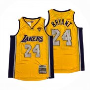 Camiseta Los Angeles Lakers Kobe Bryant NO 24 Mitchell & Ness 2009-10 Amarillo