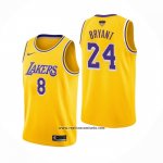 Camiseta Los Angeles Lakers Kobe Bryant #8 24 Amarillo