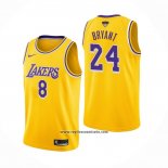 Camiseta Los Angeles Lakers Kobe Bryant #8 24 Amarillo