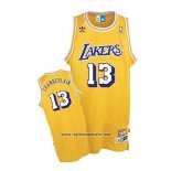Camiseta Los Angeles Lakers Wilt Chamberlain #13 Retro Amarillo