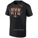 Camiseta Manga Corta New York Knicks 2023 NBA Playoffs Jump Ball Negro