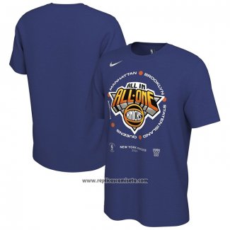 Camiseta Manga Corta New York Knicks 2023 NBA Playoffs Mantra Azul