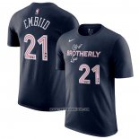 Camiseta Manga Corta Philadelphia 76ers Joel Embiid Ciudad 2023-24 Azul