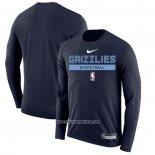 Camiseta Manga Larga Memphis Grizzlies Practice Performance 2022-23 Azul