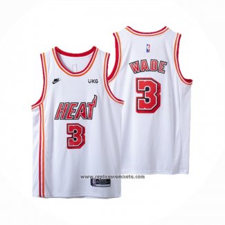 Camiseta Miami Heat Dwyane Wade #3 Classic 2022-23 Blanco