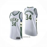 Camiseta Milwaukee Bucks Giannis Antetokounmpo NO 34 Association 2025-26 Blanco