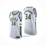 Camiseta Milwaukee Bucks Giannis Antetokounmpo #34 Association 2025-26 Blanco