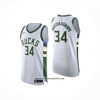 Camiseta Milwaukee Bucks Giannis Antetokounmpo NO 34 Association 2025-26 Blanco