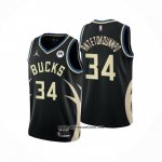 Camiseta Milwaukee Bucks Giannis Antetokounmpo #34 Statement 2022-23 Negro
