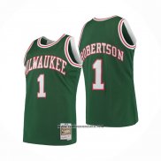 Camiseta Milwaukee Bucks Oscar Robertson #1 Mitchell & Ness 1971-72 Verde