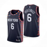Camiseta New York Knicks Kristaps Porzingis #6 Ciudad Edition Azul