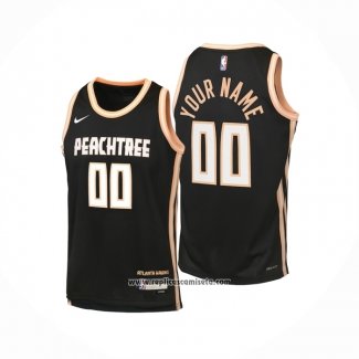 Camiseta Nino Atlanta Hawks Personalizada Ciudad 2025-26 Negro