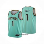 Camiseta Nino Charlotte Hornets LaMelo Ball #1 Ciudad 2020-21 Verde