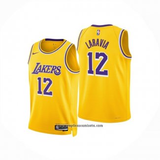 Camiseta Nino Los Angeles Lakers Jake LaRavia NO 12 Icon 2025-26 Amarillo