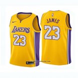 Camiseta Nino Los Angeles Lakers Lebron James #23 Icon 2018 Amarillo