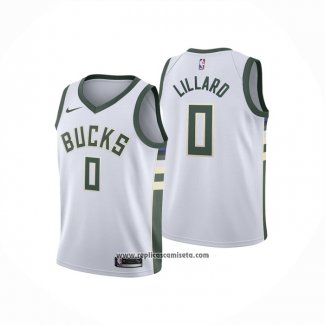 Camiseta Nino Milwaukee Bucks Damian Lillard #0 Association 2022-23 Blanco