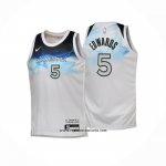 Camiseta Nino Minnesota Timberwolves Anthony Edwards #5 Ciudad 2024-25 Blanco