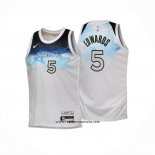 Camiseta Nino Minnesota Timberwolves Anthony Edwards #5 Ciudad 2024-25 Blanco