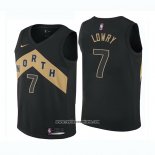 Camiseta Nino Toronto Raptors Kyle Lowry #7 Ciudad 2018 Negro