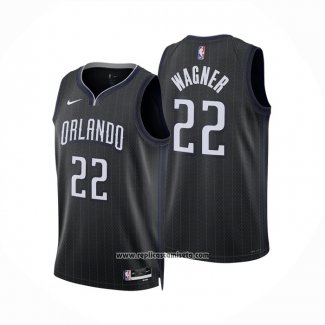 Camiseta Orlando Magic Franz Wagner #22 Ciudad 2022-23 Negro