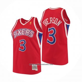 Camiseta Philadelphia 76ers Allen Iverson #3 Mitchell & Ness 1996-97 Rojo