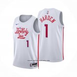 Camiseta Philadelphia 76ers James Harden #1 Ciudad 2022-23 Blanco