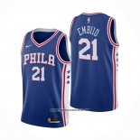 Camiseta Philadelphia 76ers Joel Embiid #21 Icon 2020-21 Azul