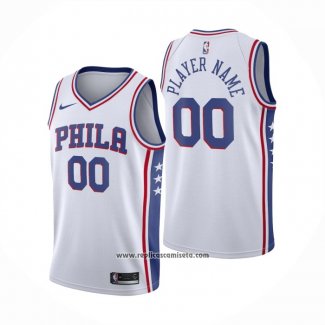 Camiseta Philadelphia 76ers Personalizada Association 2020-21 Blanco