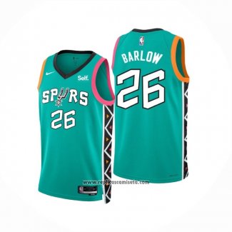 Camiseta San Antonio Spurs Dominick Barlow #26 Ciudad 2022-23 Verde