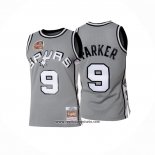 Camiseta San Antonio Spurs Tony Parker #9 Hall Of Fame Mitchell & Ness 2001 Gris