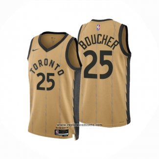 Camiseta Toronto Raptors Chris Boucher #25 Ciudad 2023-24 Oro