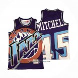 Camiseta Utah Jazz Donovan Mitchell #45 Mitchell & Ness Big Face Violeta