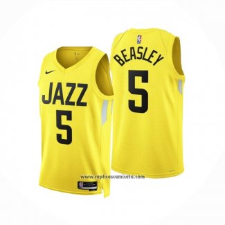 Camiseta Utah Jazz Malik Beasley #5 Icon 2022-23 Amarillo