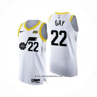 Camiseta Utah Jazz Rudy Gay #22 Association Autentico 2022-23 Blanco