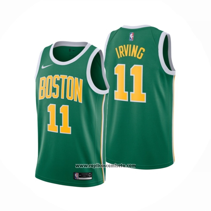 Buzo bicicleta débiles Camiseta Boston Celtics Kyrie Irving #11 Earned 2018-19 Verde