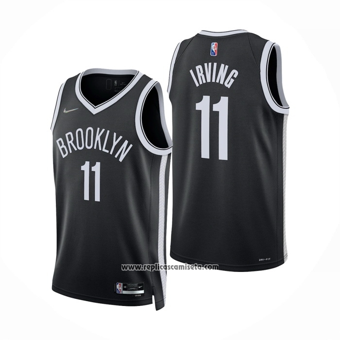 Disturbio Enfriarse giratorio Camiseta Brooklyn Nets Kyrie Irving #11 Icon 2021-22 Negro