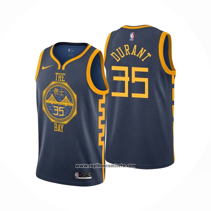 subterraneo Actor Sentimental Camiseta Golden State Warriors Kevin Durant #35 Ciudad 2018-19 Azul