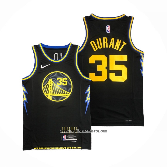 montar Decorar apretado Camiseta Golden State Warriors Kevin Durant #35 Ciudad 2021-22 Negro
