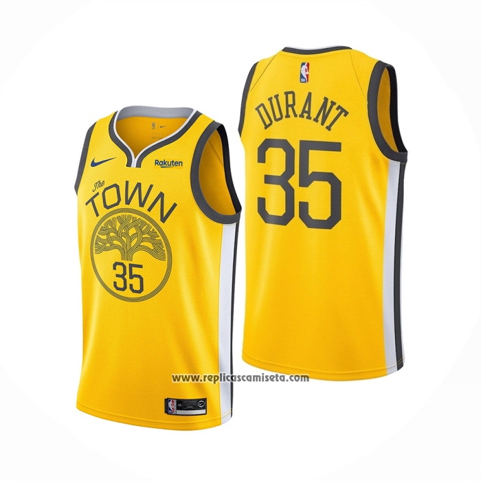 Camiseta Golden Warriors Kevin Durant #35 Earned Amarillo