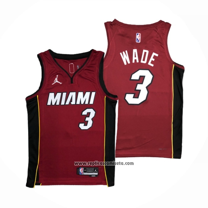 Camiseta Miami Dwyane Wade #3 Statement 2020-21 Rojo